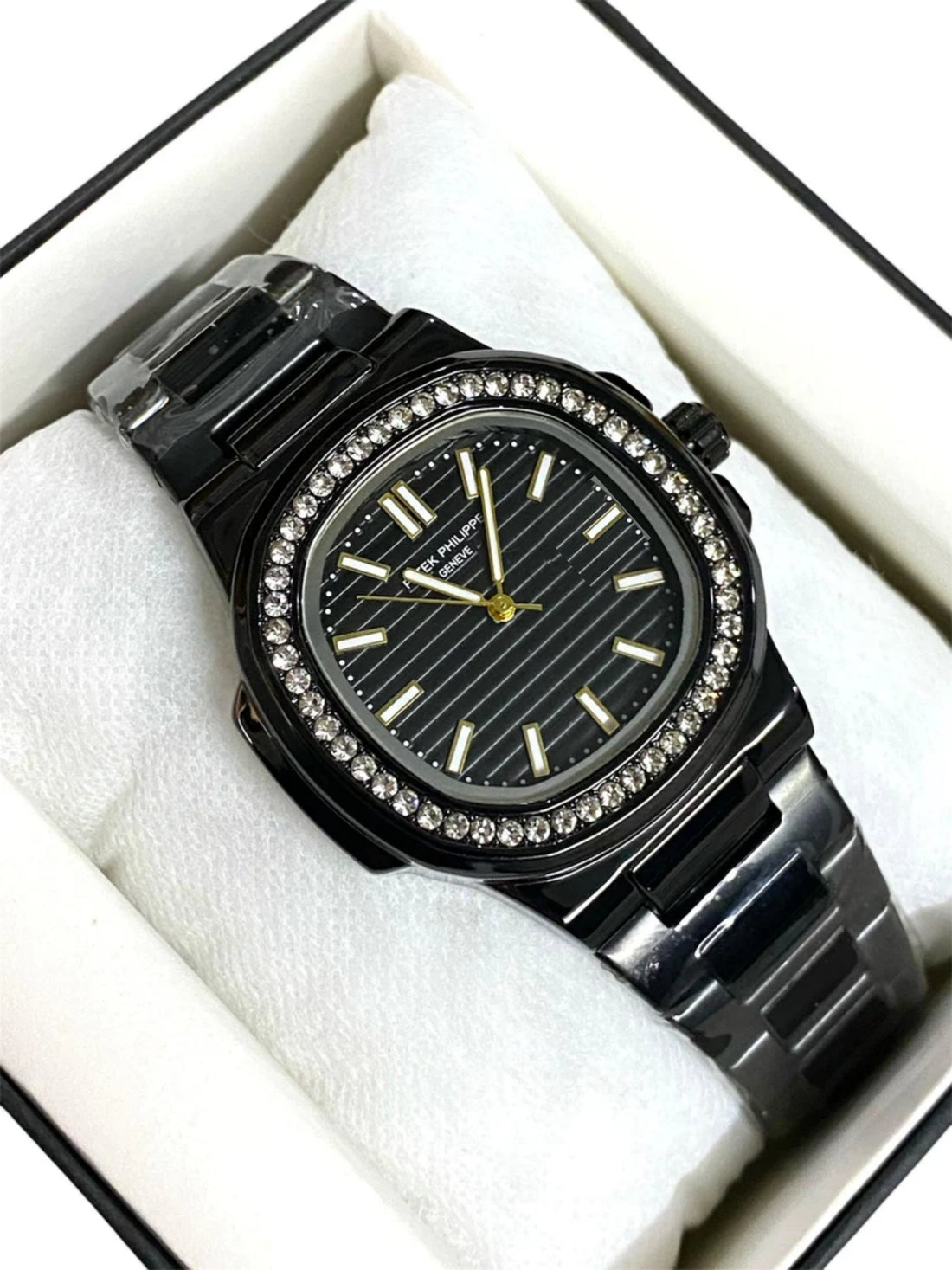 Patek Luxury Black Diamond Watch noblistic 