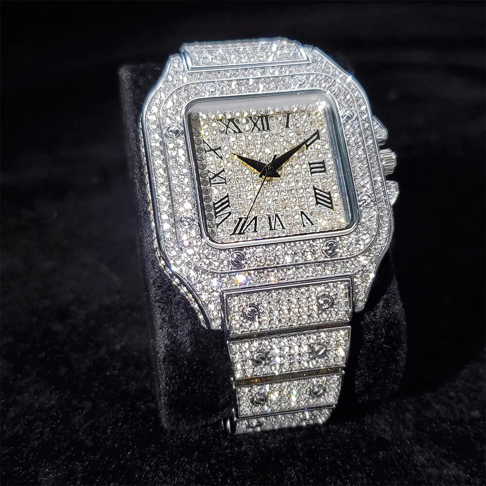 Iced Silver Diamond Luxury Watch