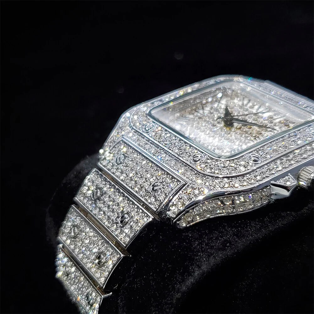 Iced Silver Diamond Luxury Watch