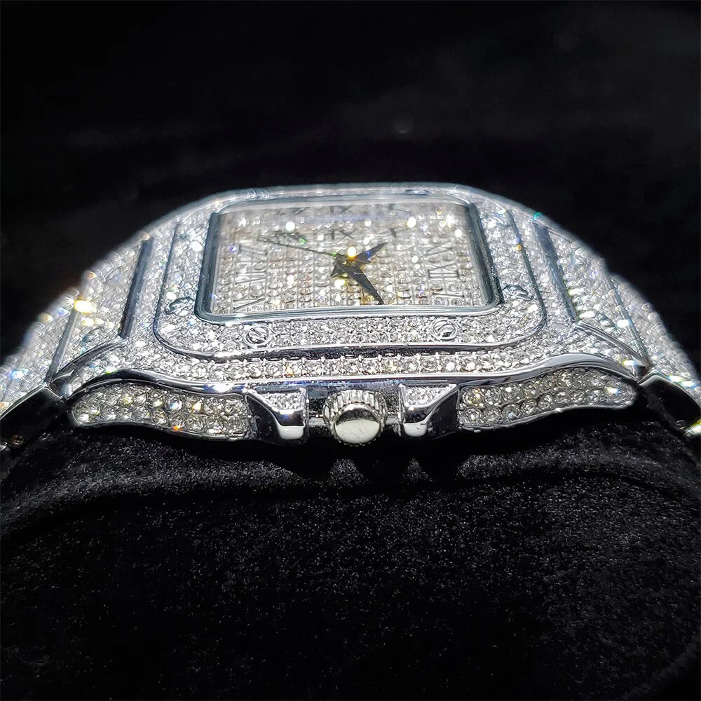 Iced Silver Diamond Luxury Watch