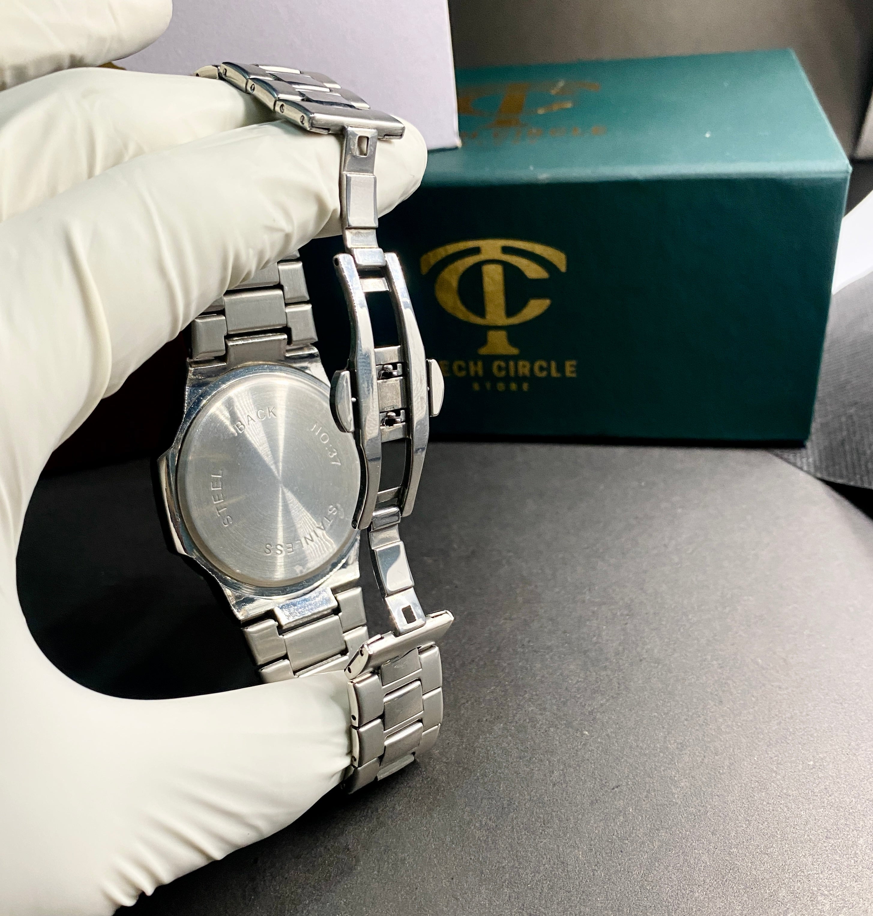Patek Luxury Diamond  Silver & Royal Blue Watch