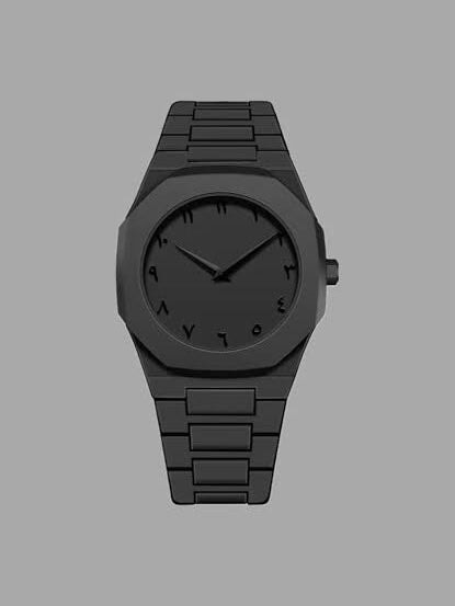 Black Arabic Aura Watch Tech Circle 