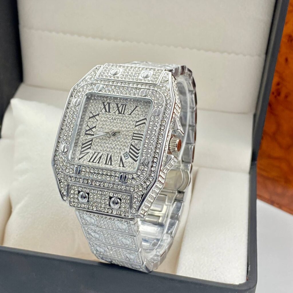 Iced Silver Diamond Luxury Watch